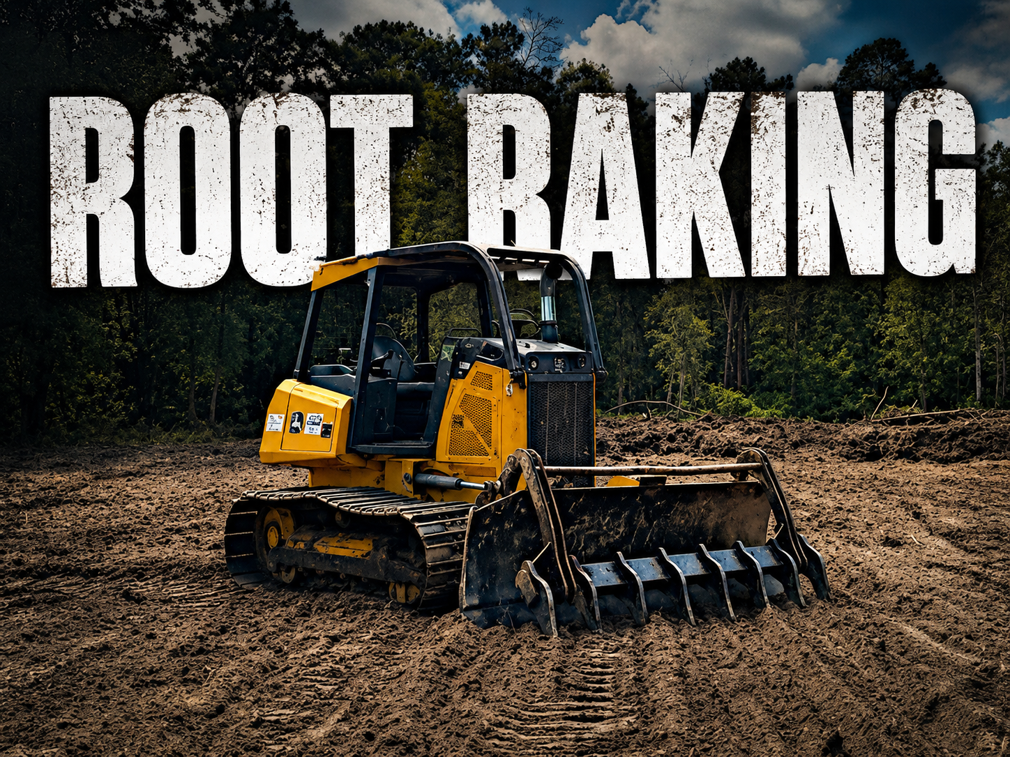 John Deere 550K with Rake